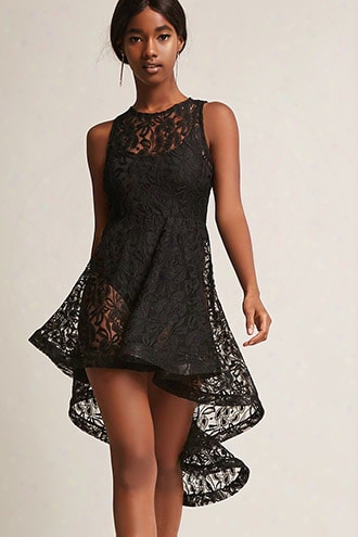 Sheer High-low Lace Dress