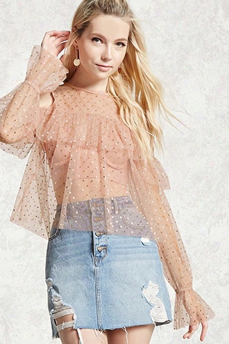 Sheer Open-shoulder Top