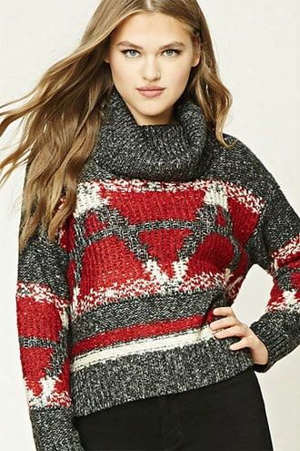 Striped Cowl Neck Sweater