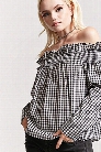 Gingham Off-the-Shoulder Top