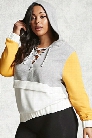 Plus Size Colorblock Hoodie