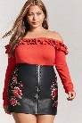 Plus Size Off-the-Shoulder Flounce Sweater