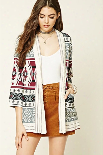 Tribal Print Shawl Cardigan