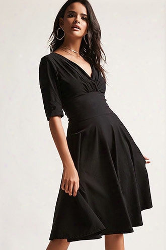 Unique Vintage Surplice Fit & Flare Dress