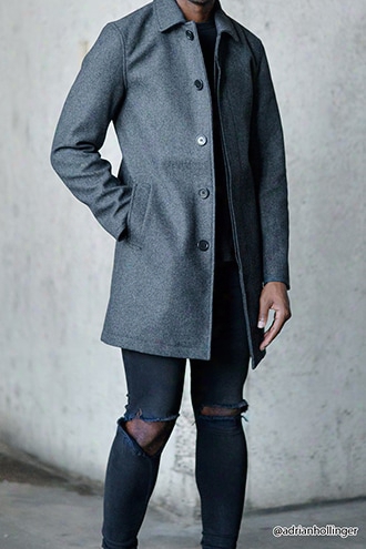 Woolen Tweed Overcoat