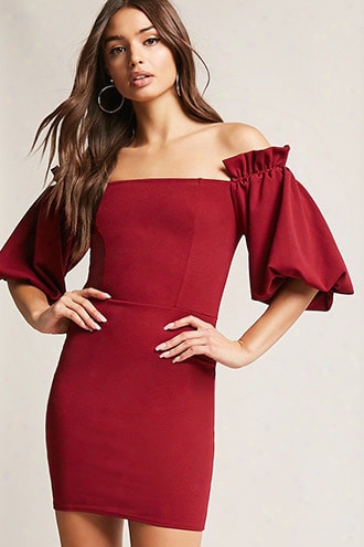 Balloon Sleeve Bodycon Dress