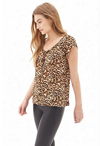 Cheetah Print Woven Top