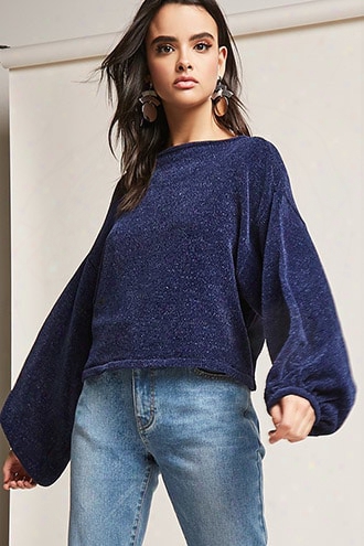 Chenille Balloon-sleeve Sweater