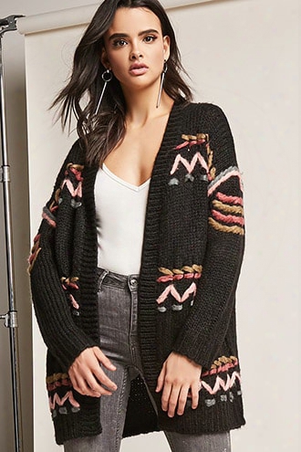 Contrast Ribbed Cardigan