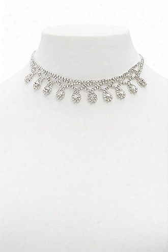 Diamante Bib Statement Necklace