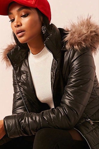 Faux Fur-lined Puffer Jacket