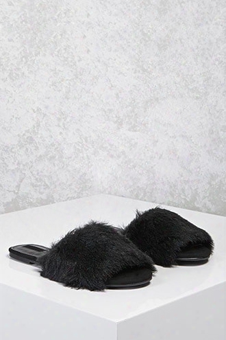 Faux Fur Slide Sandals