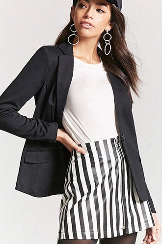 Faux Leather Stripe Skirt