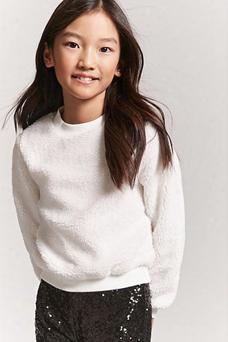 Girls Faux Shearling Sweatshirt (kids)