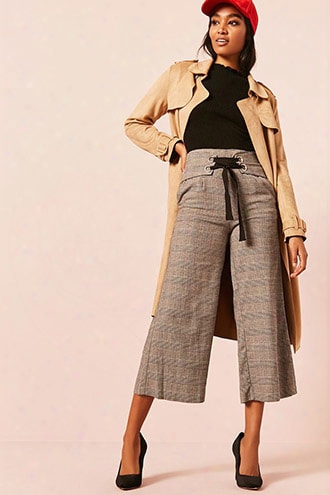 Glen Plaid Wide-leg Pants