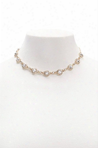 Halo Rhinestone Statement Necklace