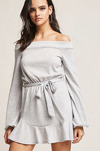 Heathered Off-the-shoulder Dress