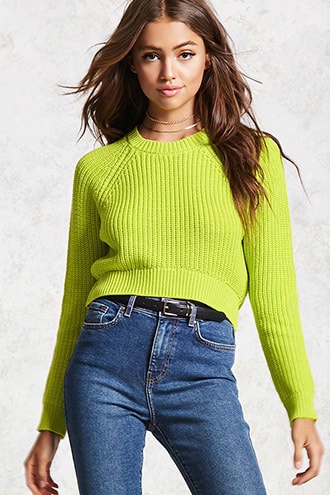 High-low Ribbec Knit Sweater