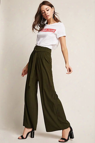 High-waisted Belted Pants