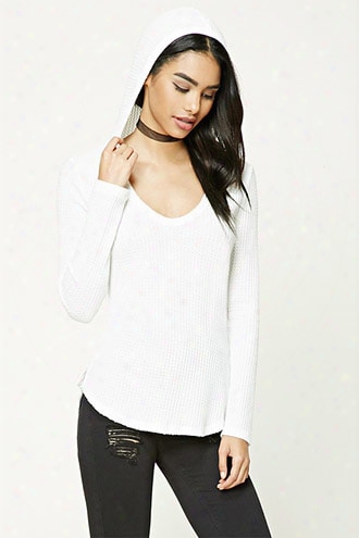 Hooded Waffle Knit Top