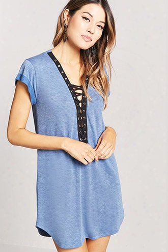 Lace-up T-shirt Dress