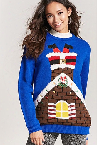 Light-up Santa Chimney Holiday Sweater