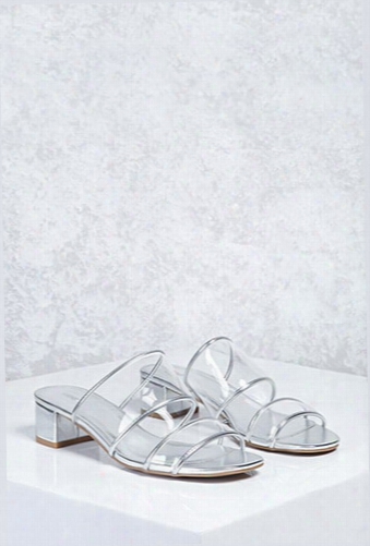 Metallic Lucite Strap Heels