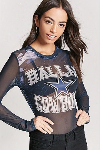 Nfl Dallas Cowboys Sheer Mesh Bodysuit