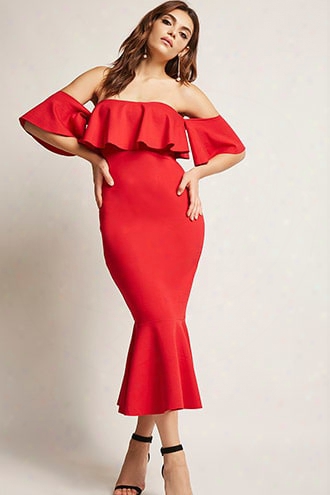 Off-the-shoulder Flounce Mermaid Dress