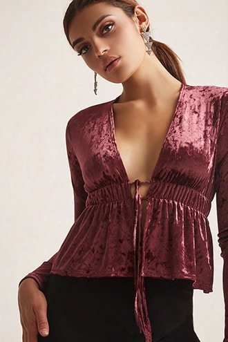 Open-front Peplum Top