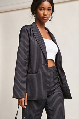 Pinstripe Lace-up Blazer