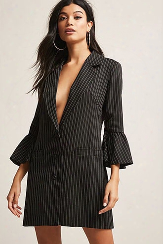 Pinstripe Longline Blazer