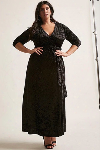 Plus Size Crushed Velvet Maxi Dress