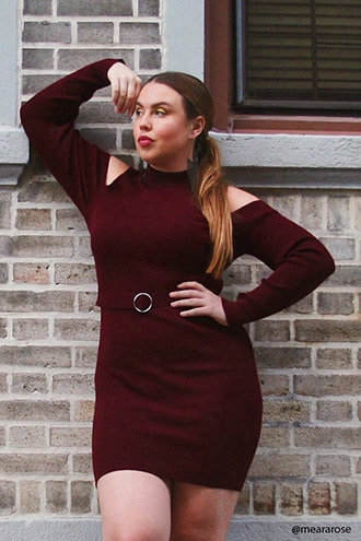 Plus Size Cutout Ribbed Dress