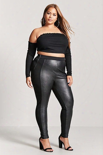 Plus Size Faux Leather Leggings