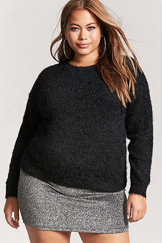 Plus Size Fuzzy Knit Sweater