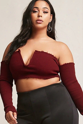 Plus Size Ribbed Crop Top