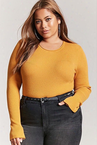 Plus Size Ribbed Sweater-knit Top