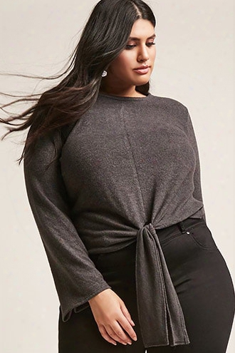 Plus Size Tie-front Top