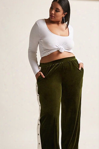 Plus Size Velvet Tearaway Pants