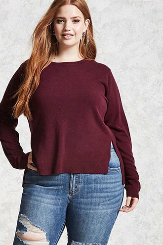 Plus Size Vented Sweater