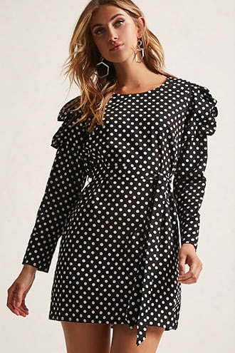 Polka Dot Puff-sleeve Mini Dress