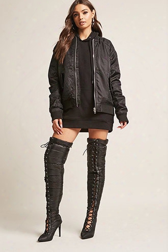 Puffer Lace-up Over-the-knee Boots