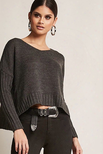 Ribbed High-low Sweater