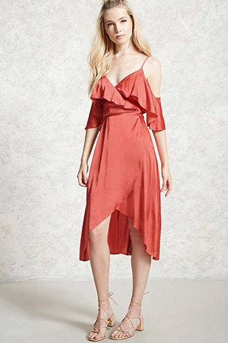 Satin Wrap Dress