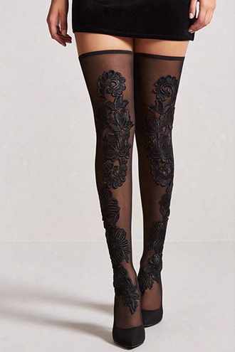 Sheer Mesh Over-the-knee Boots