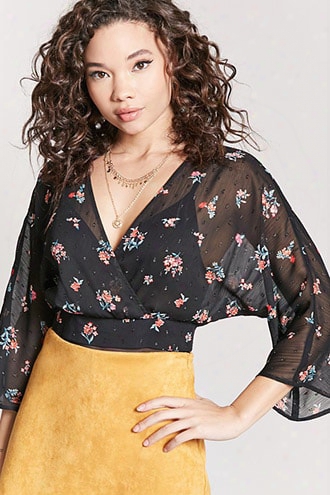 Sheer Surplice Crop Top