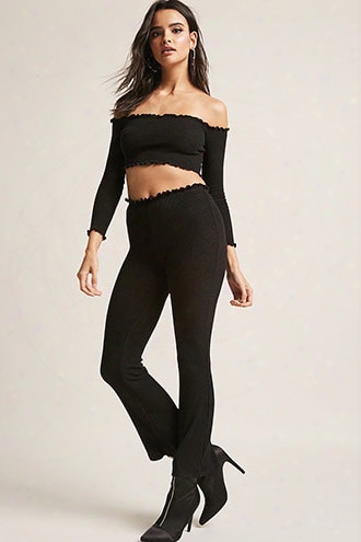 Slub Knit Flare Pants