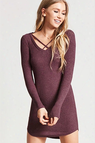 Strappy Ribbed Knit Mini Dress