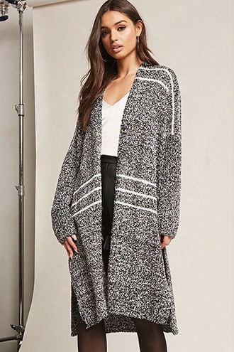 Striped Boucle Knit Duster Cardigan